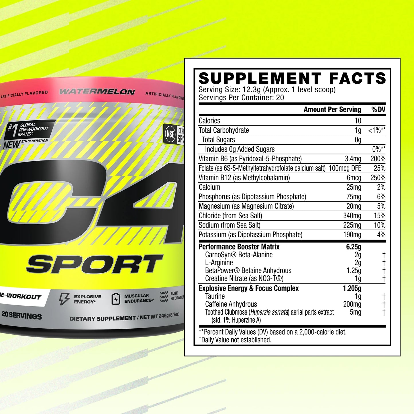 C4 Sport® Pre Workout Powder - 20 Servings / Watermelon