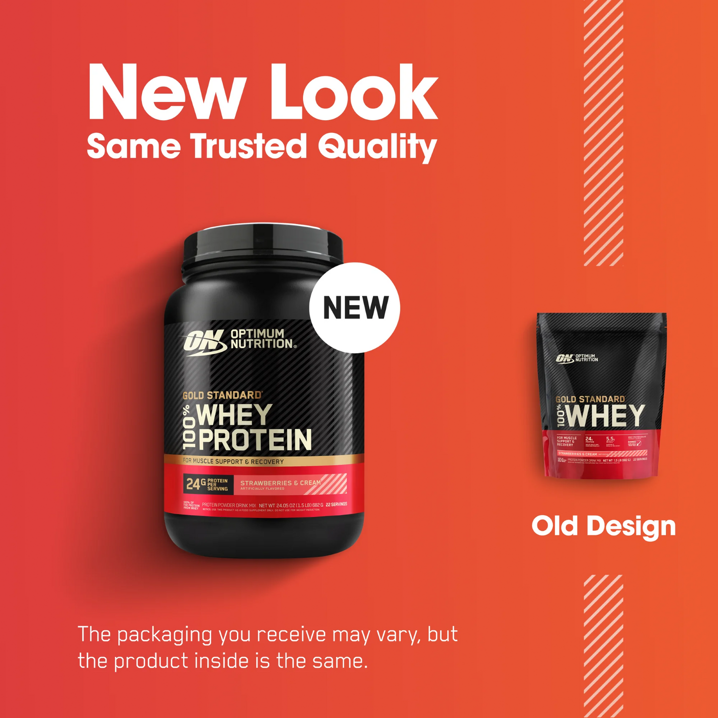 Gold Standard Whey Protein -1.5LB - 22 Servings / Strawberries & Cream