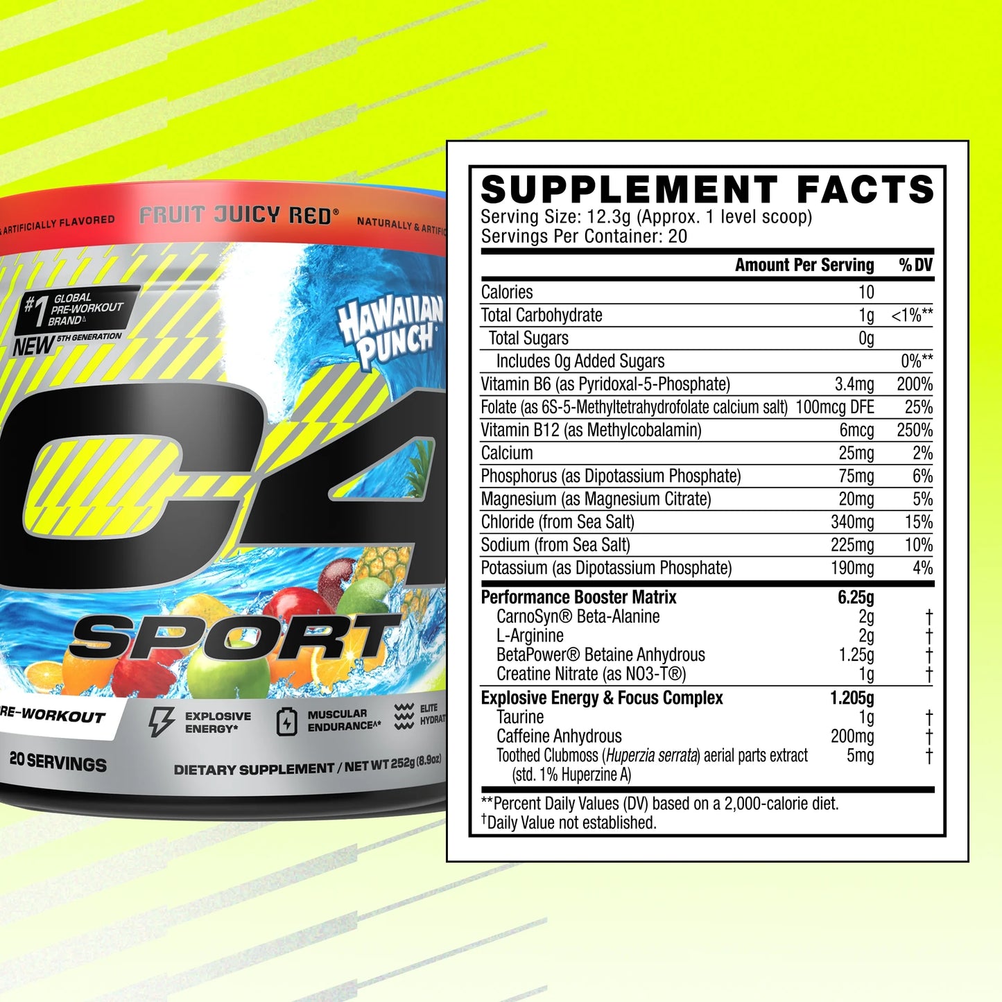 C4 Sport® Pre Workout Powder - 20 Servings / Hawaii Punch