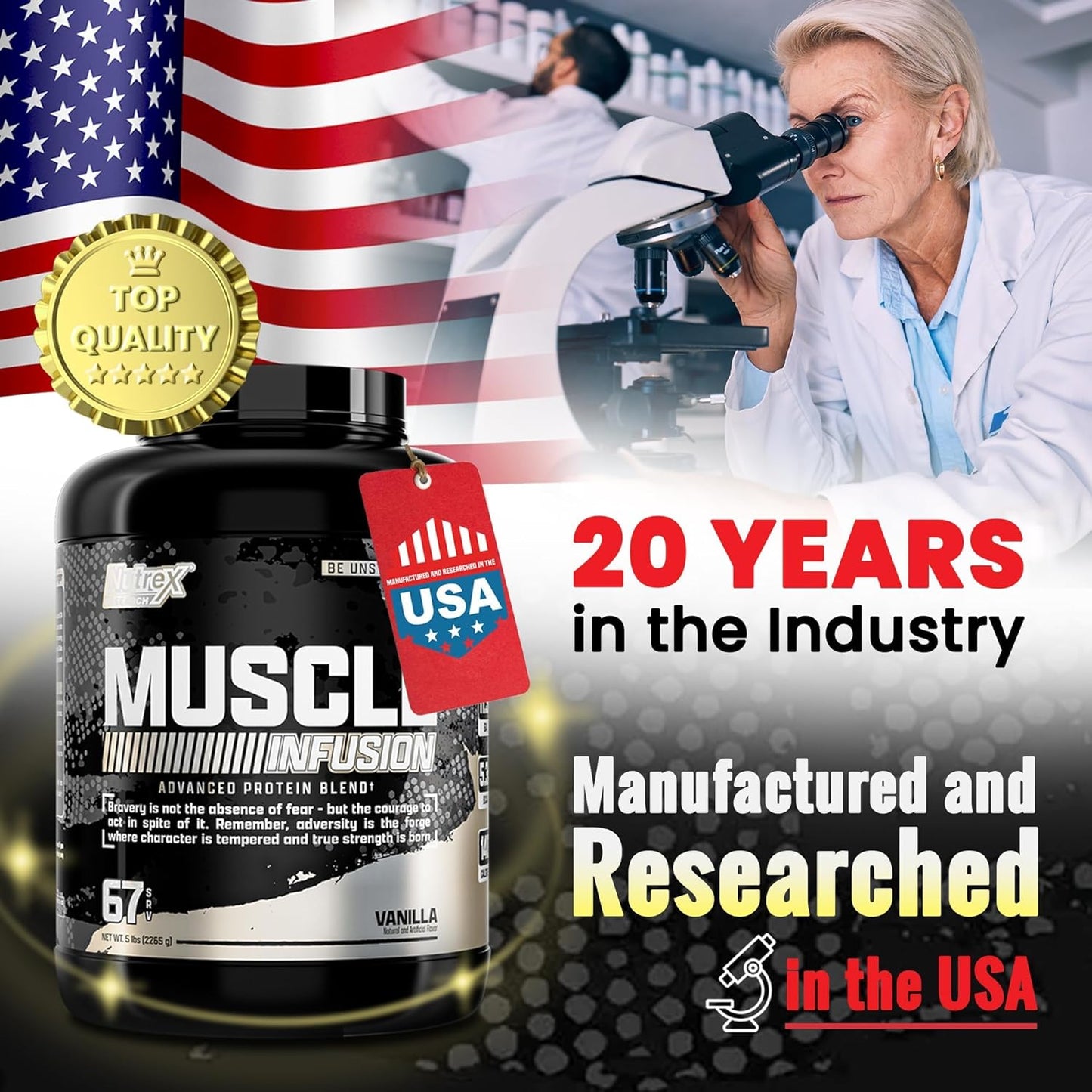 Nutrex Whey Protein - 5LB - 67 Servings / Vanilla