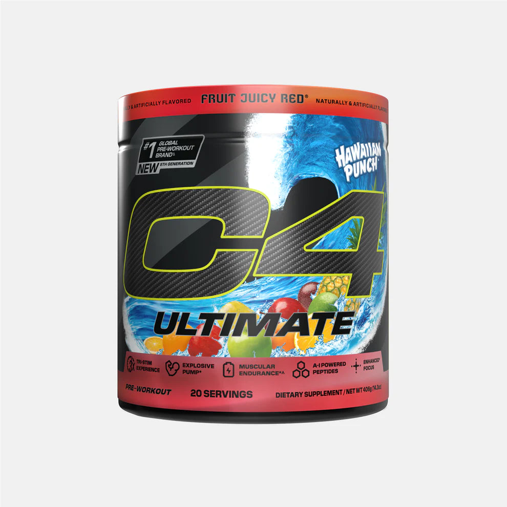 C4 Ultimate Pre Workout Powder - 20 Servings / Hawaii Punch Fruit Juicy Red