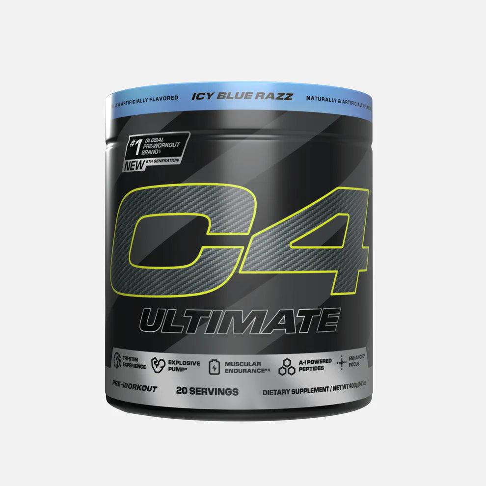 C4 Ultimate Pre Workout Powder - 20 Servings / Icy Blue Razz