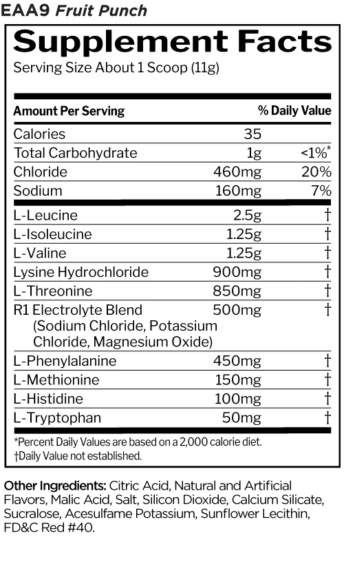 Rule 1 Essential Amino 9 - 30 Servings Fruit Punch