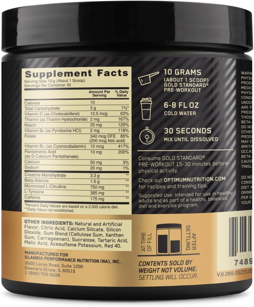 Gold Standard Pre Workout - 30 Servings / Fruit Punch