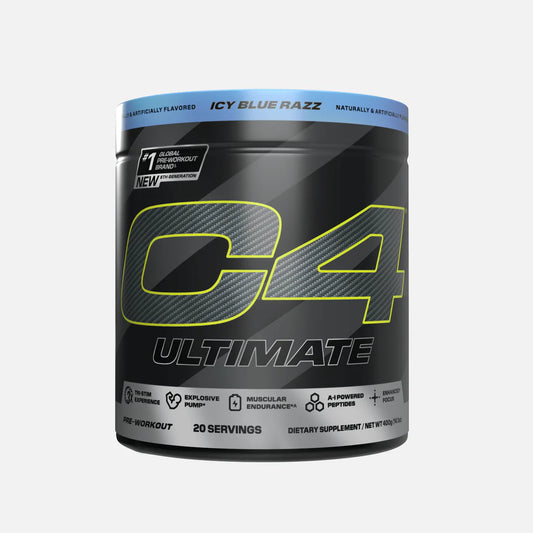 C4 Ultimate Pre Workout Powder - 20 Servings / Icy Blue Razz